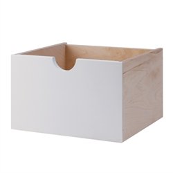 Smal KVADRAT reol med 3 rum - hvidmalet birk